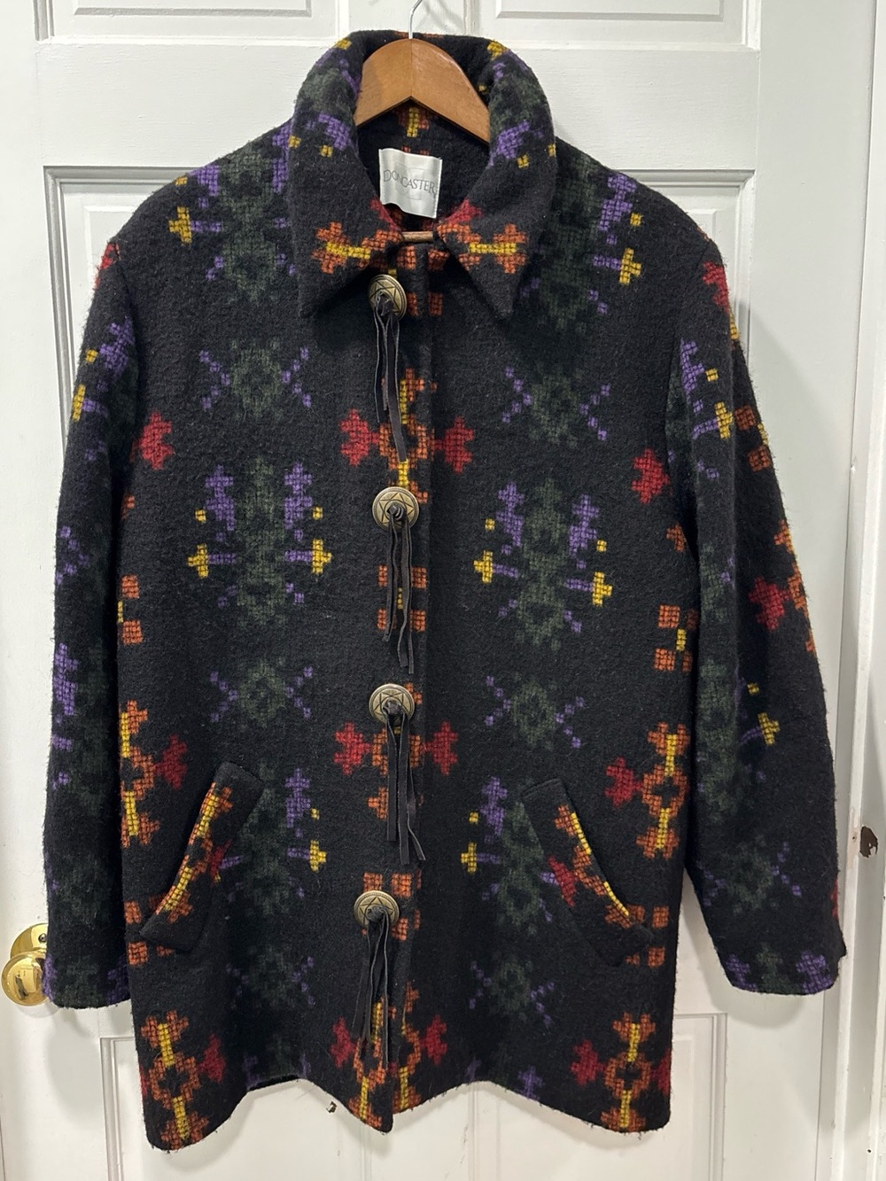 Vtg Doncaster Women’s Wool Blend Aztec Southwestern Jacket Size 12 USA Made EUC